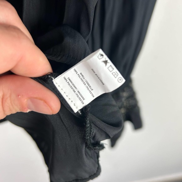 Ramy Brook New York Black Beaded Smocked Blouse Made in India Size XS - Picture 7 of 7